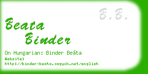beata binder business card